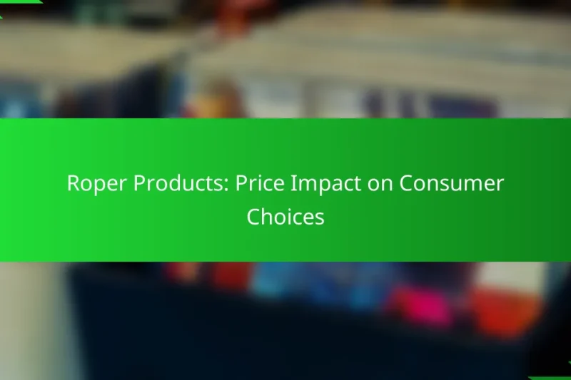 Roper Products: Price Impact on Consumer Choices