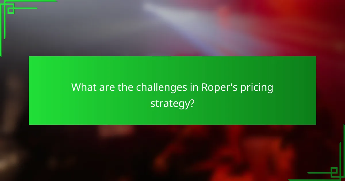 What are the challenges in Roper's pricing strategy?
